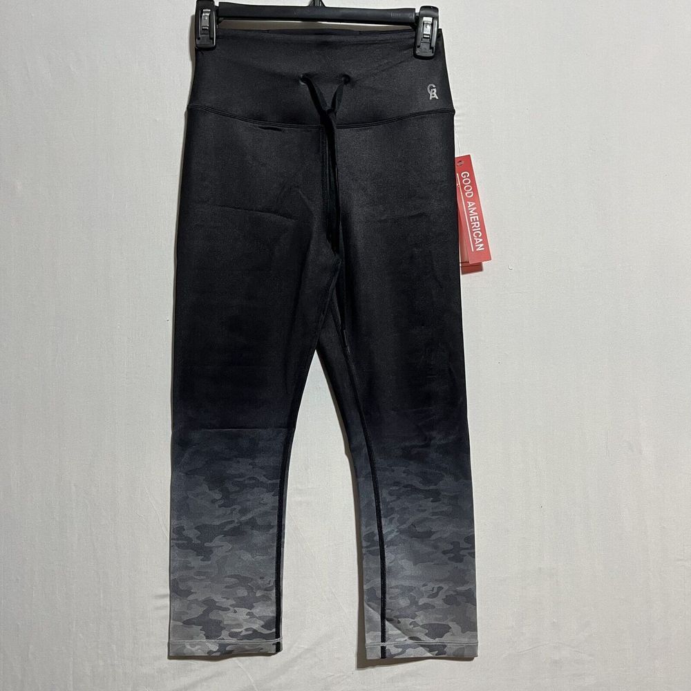 Good American Pants Women's 1 NWT Nylon Stretch Classic Performance Drawstring‎